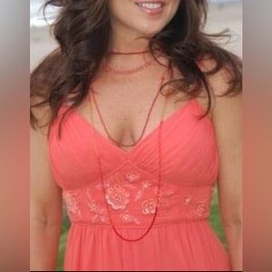 David's bridal "Coral" size 7, 3/4 length